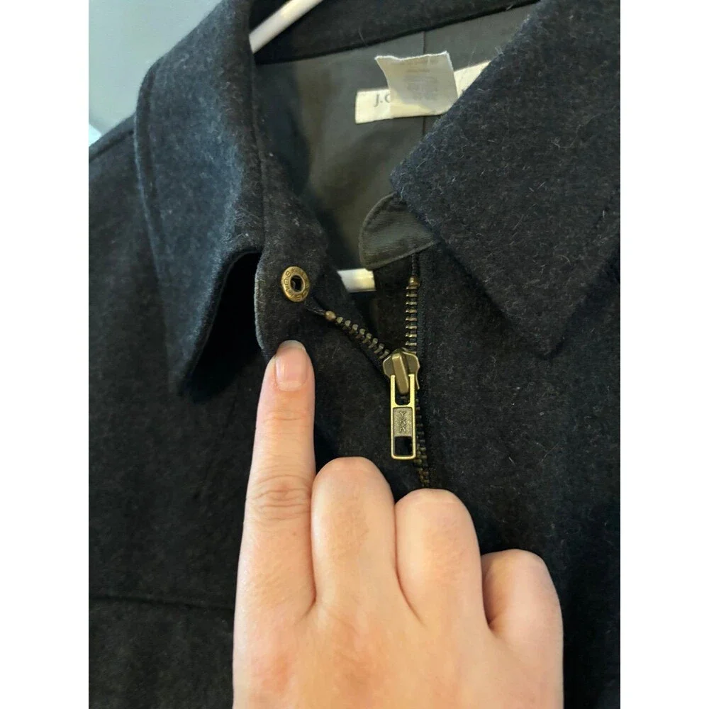 J.crew wool blend zip coat jacket dark charcoal gray women’s XL - Picture 5 of 10